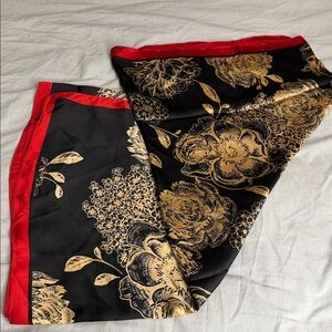 Floral Print Fabric in Black and Cream